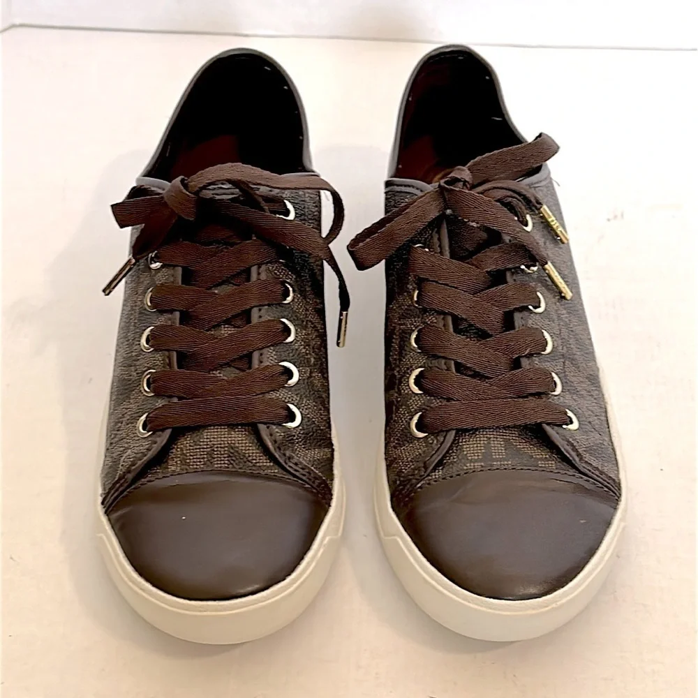 Michael Kors Signature Sneakers brown/gold size 10 - Picture 2 of 10